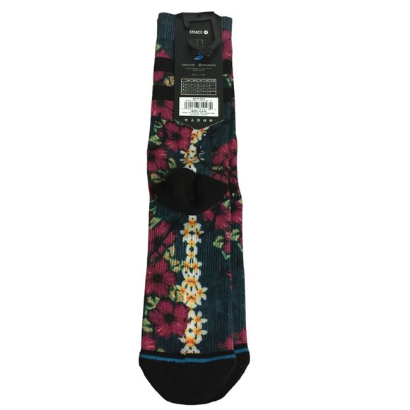 Stance BARRIER REEF Men's Medium 6-8.5 Crew Socks Tropical Florals - Picture 3 of 4